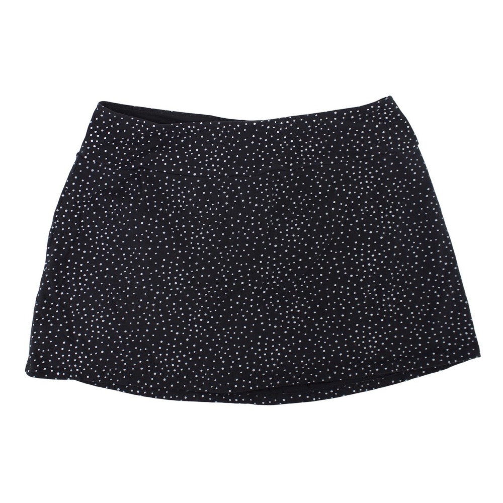 Kim‎ Rogers Curvy Skort Womens 1X Black White Polka Dot Activewear Skirt Shorts